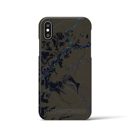 【野沢温泉（長野県）】地図柄iPhoneケース（バックカバータイプ）