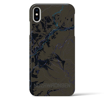 【野沢温泉（長野県）】地図柄iPhoneケース（バックカバータイプ）