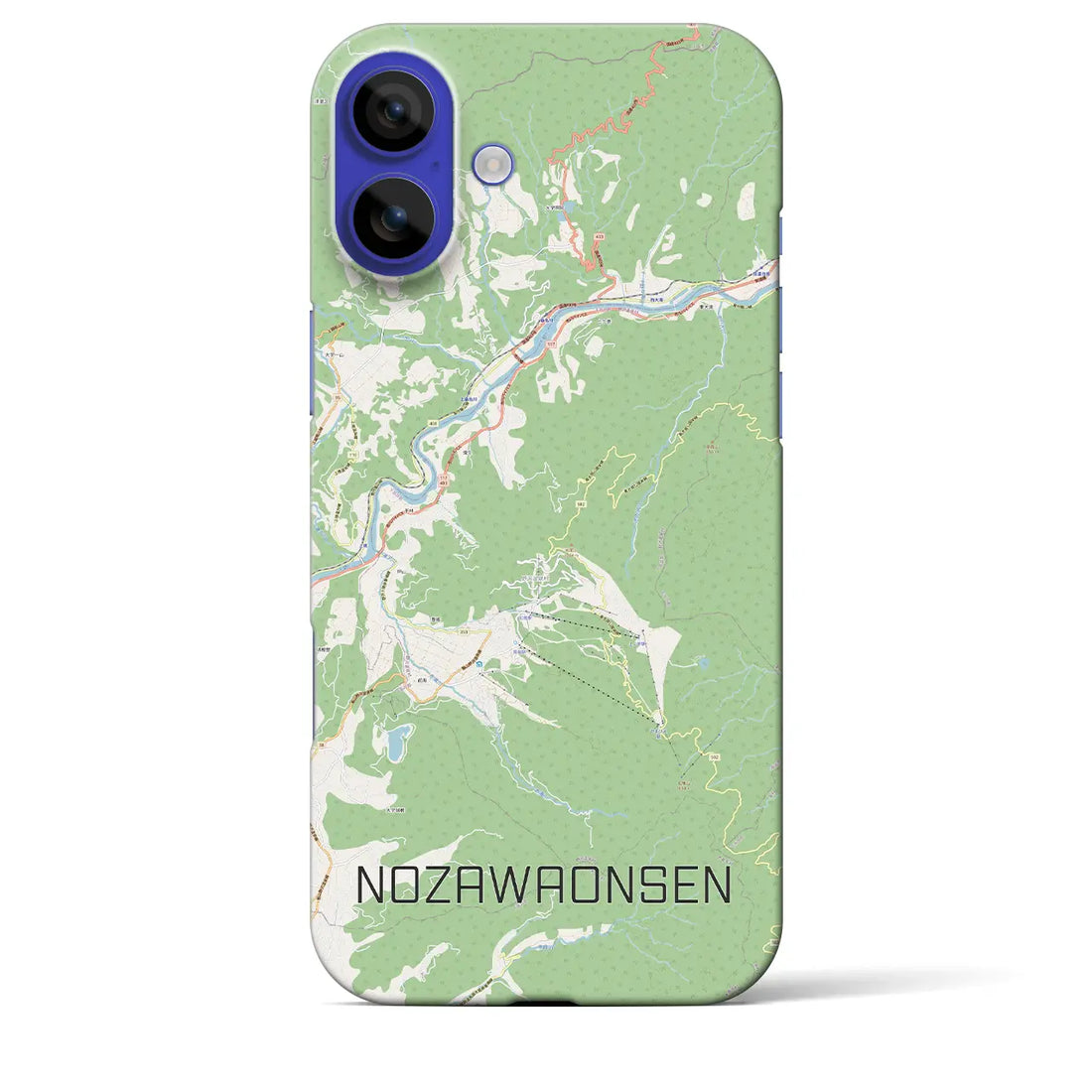 【野沢温泉(長野県)】地図柄iPhoneケース(バックカバータイプ)ナチュラル・iPhone 16 Pro Max 用