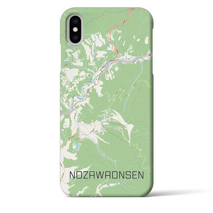 【野沢温泉（長野県）】地図柄iPhoneケース（バックカバータイプ）