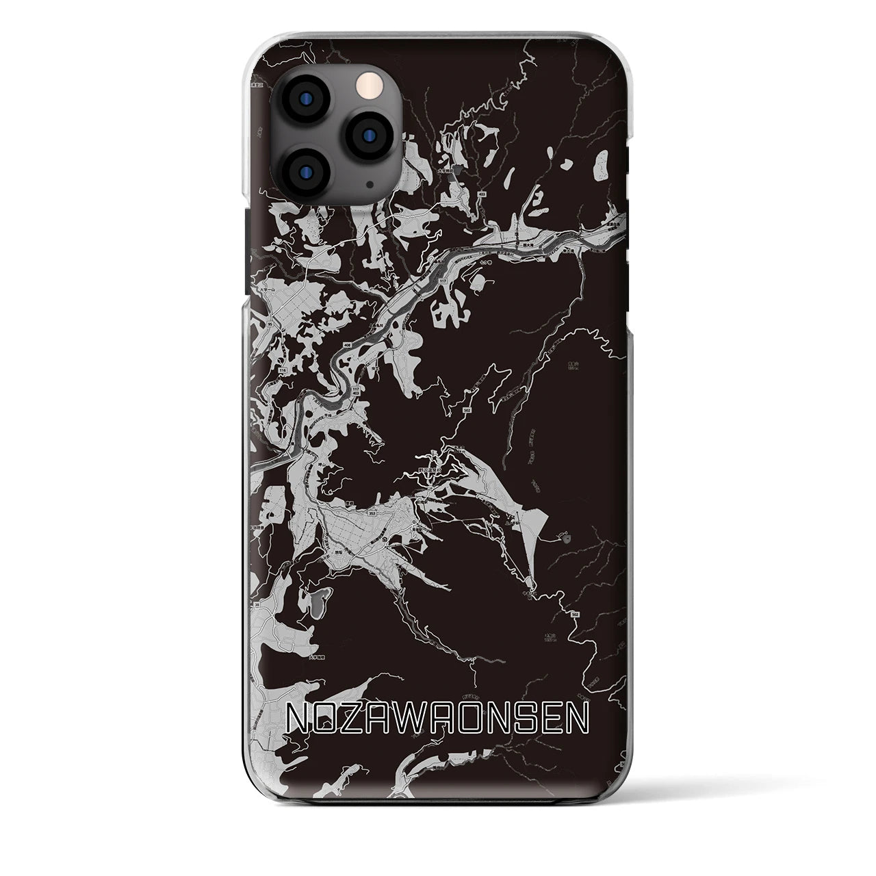 【野沢温泉（長野県）】地図柄iPhoneケース（クリアタイプ）