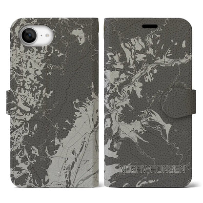 【野沢温泉（長野県）】地図柄iPhoneケース（手帳タイプ）