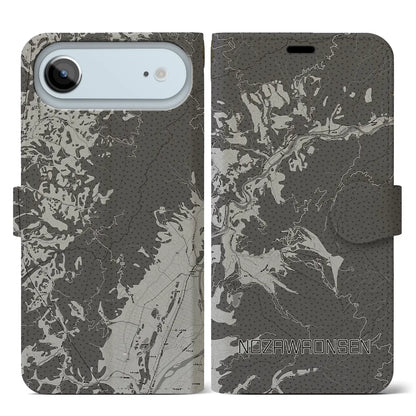 【野沢温泉（長野県）】地図柄iPhoneケース（手帳タイプ）