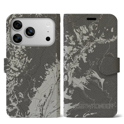 【野沢温泉（長野県）】地図柄iPhoneケース（手帳タイプ）