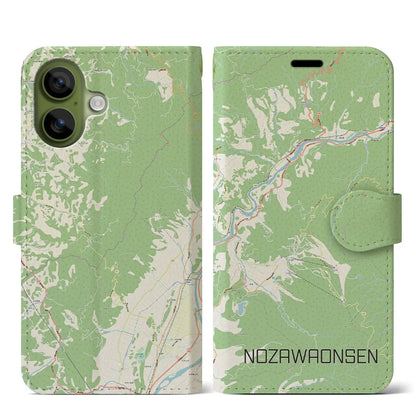 【野沢温泉（長野県）】地図柄iPhoneケース（手帳タイプ）