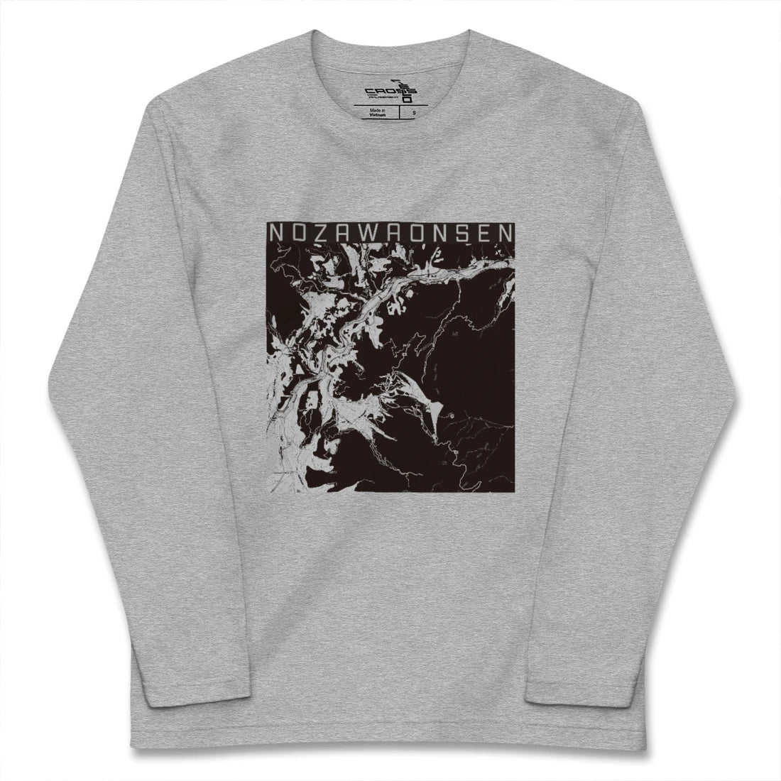 【野沢温泉（長野県）】地図柄ロングスリーブTシャツ