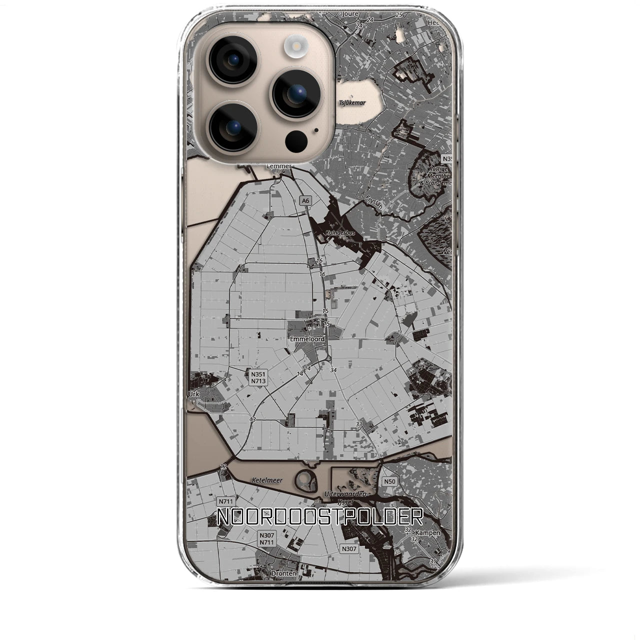【北東ポルダー（オランダ）】地図柄iPhoneケース（クリアタイプ）