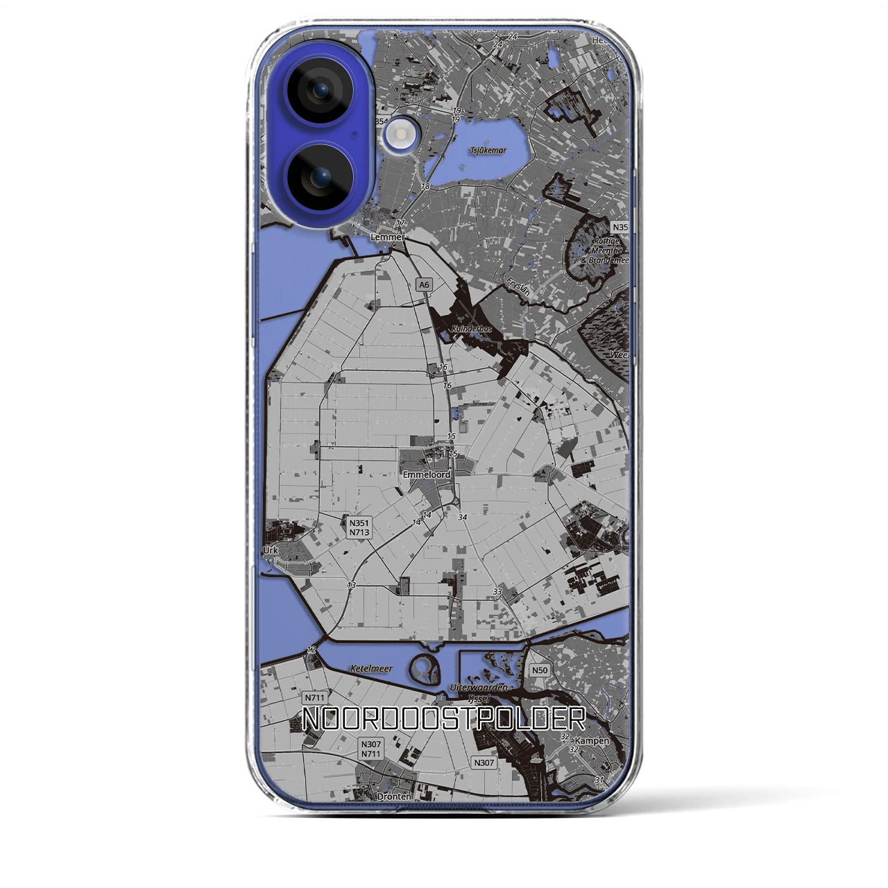 【北東ポルダー（オランダ）】地図柄iPhoneケース（クリアタイプ）