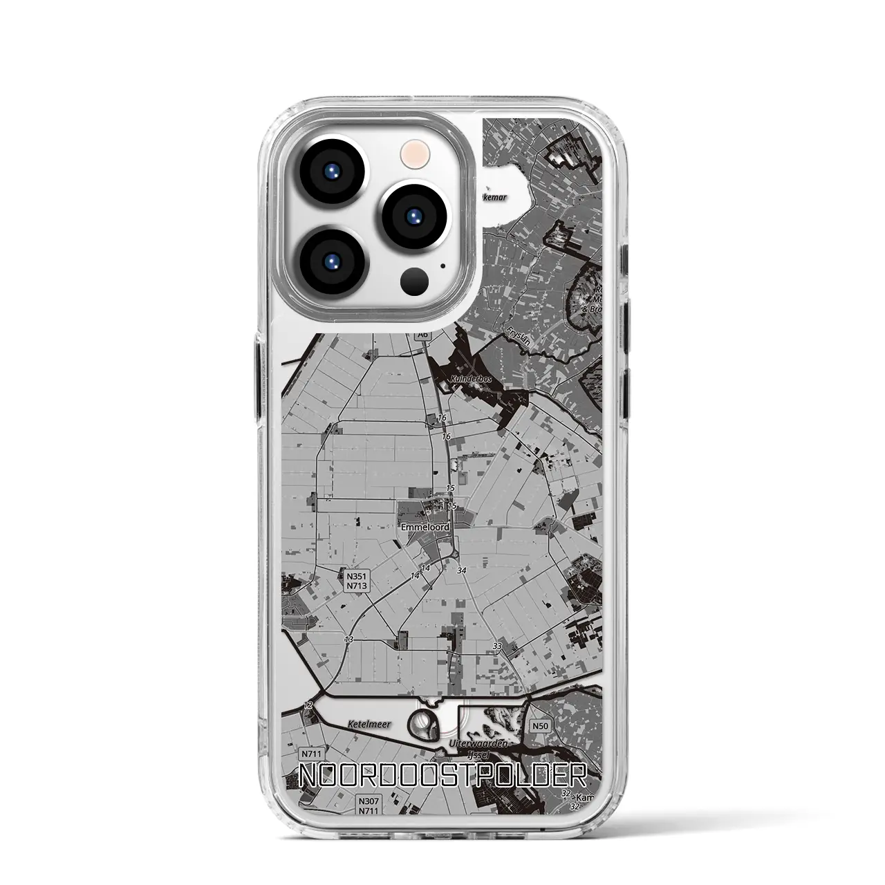 【北東ポルダー（オランダ）】地図柄iPhoneケース（MagSafeタイプ）