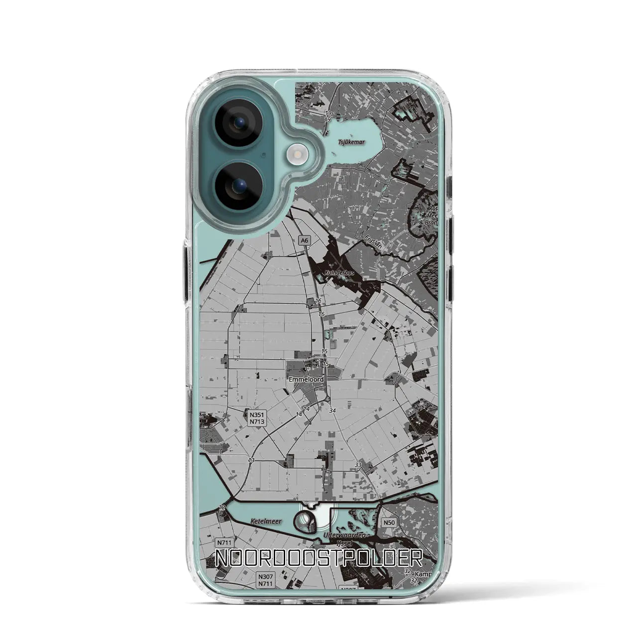 【北東ポルダー（オランダ）】地図柄iPhoneケース（MagSafeタイプ）