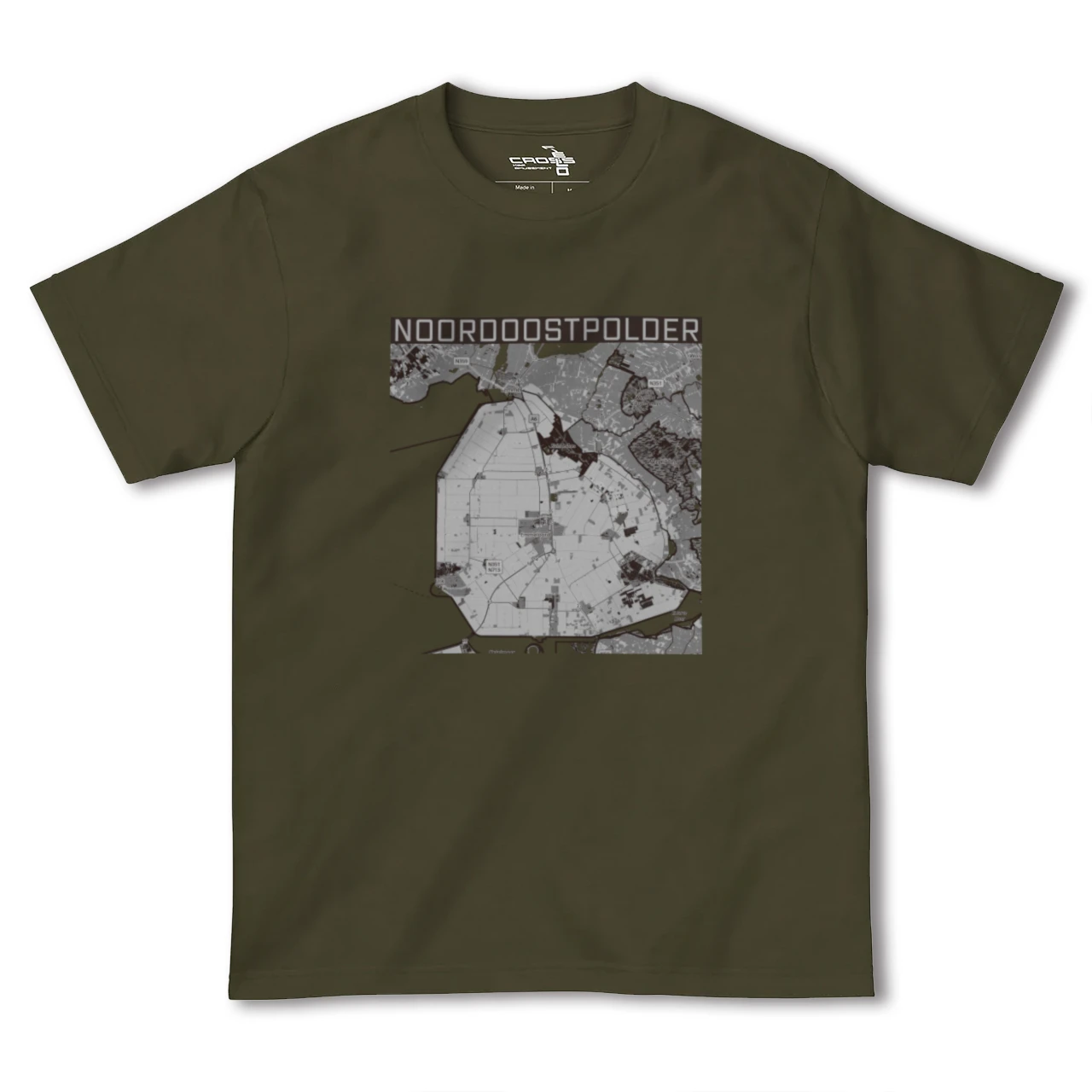 【北東ポルダー（オランダ）】地図柄ヘビーウェイトTシャツ