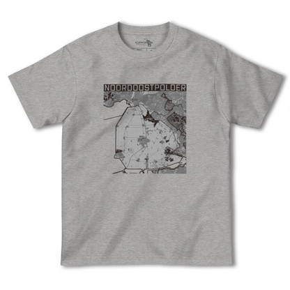 【北東ポルダー（オランダ）】地図柄ヘビーウェイトTシャツ