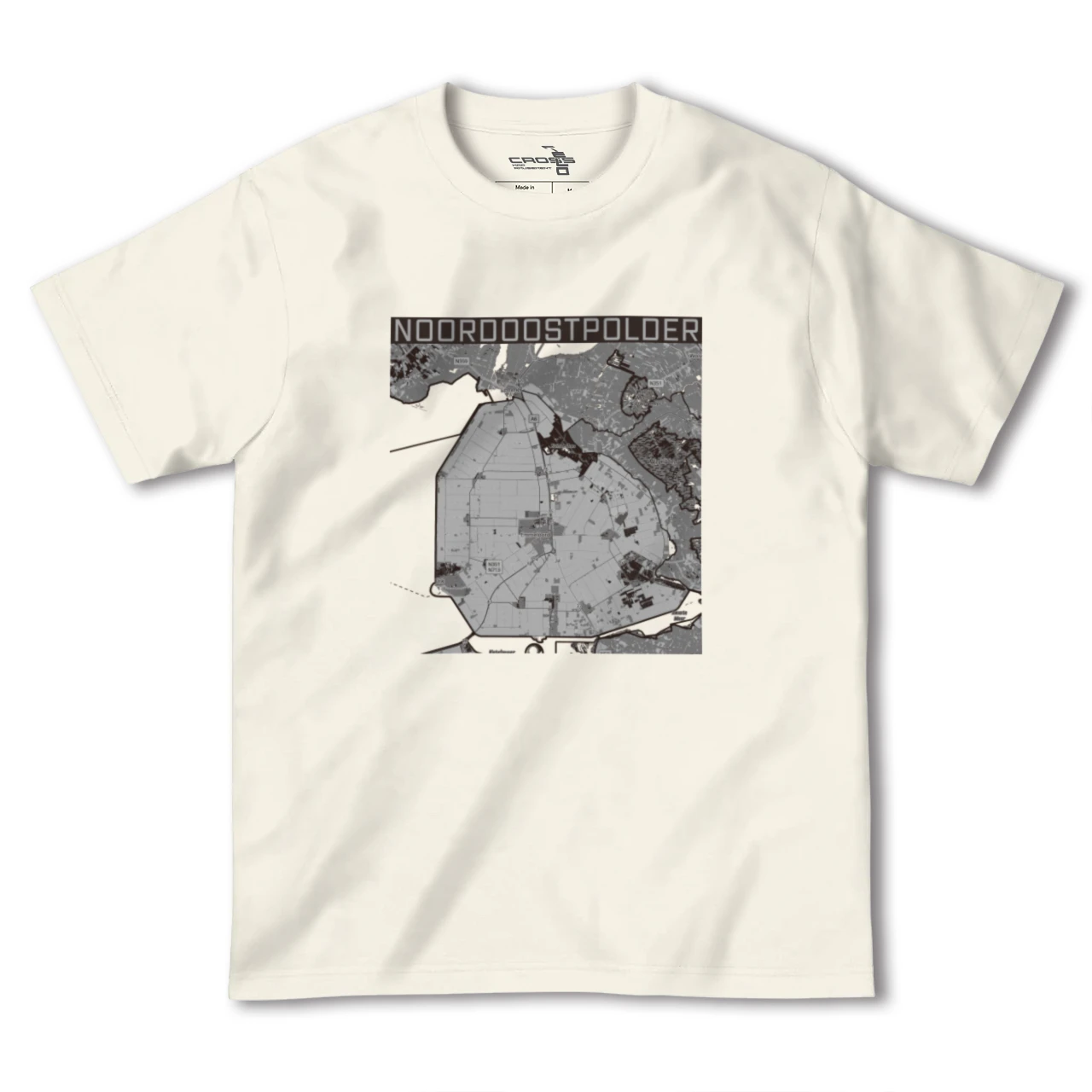 【北東ポルダー（オランダ）】地図柄ヘビーウェイトTシャツ