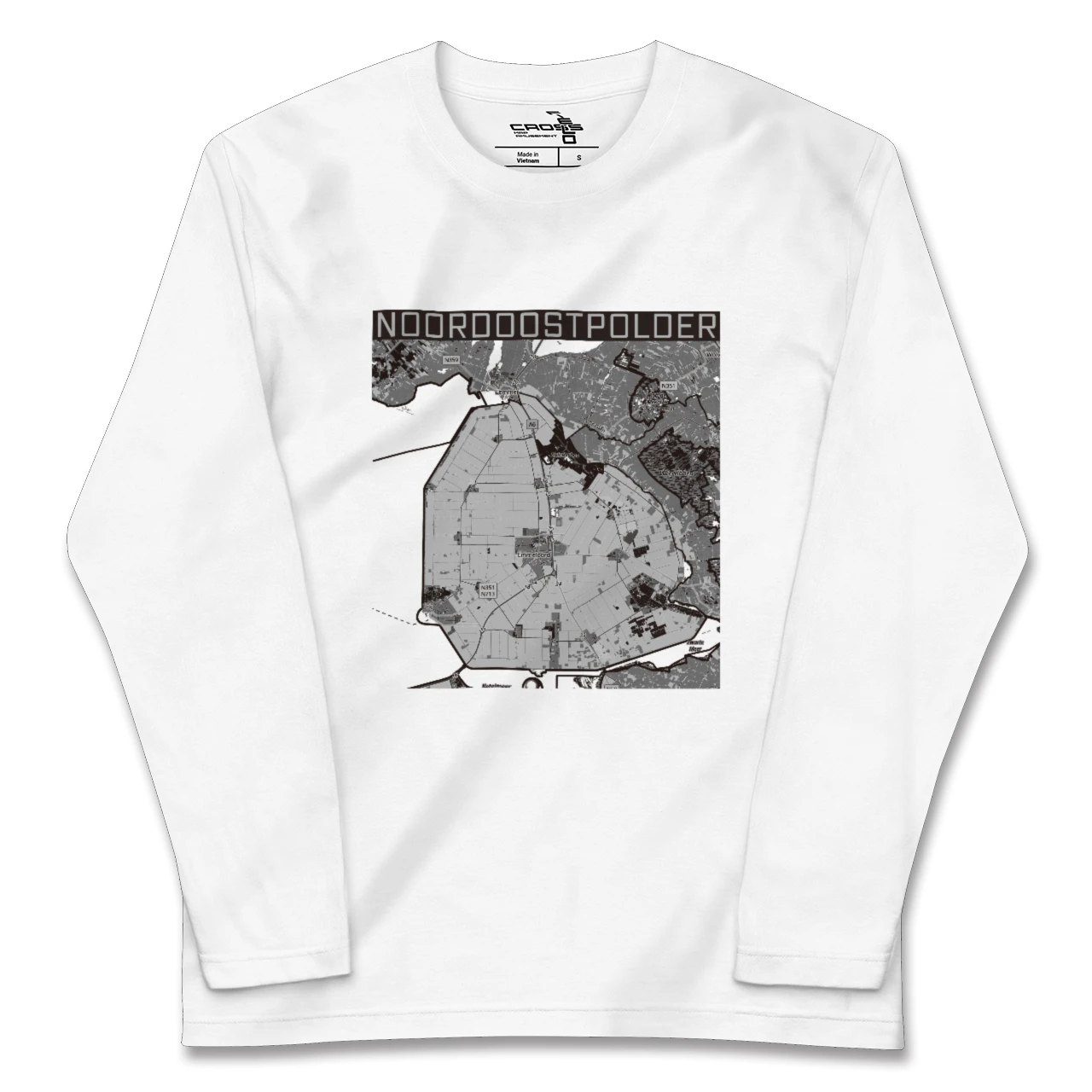 【北東ポルダー（オランダ）】地図柄ロングスリーブTシャツ