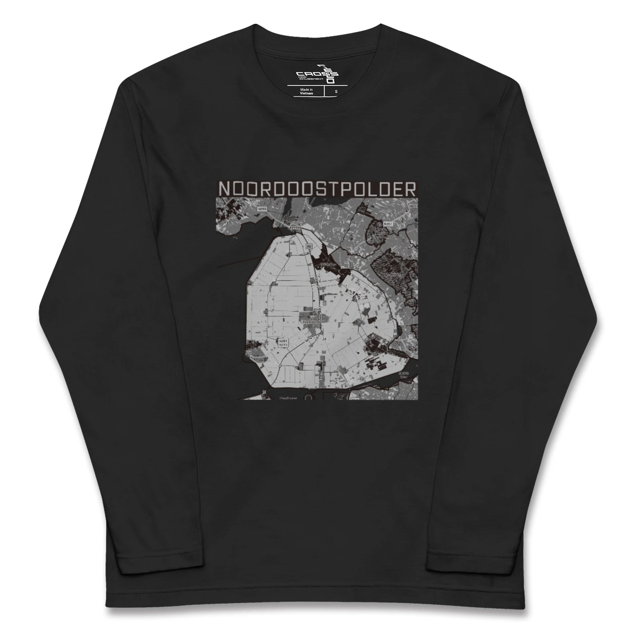 【北東ポルダー（オランダ）】地図柄ロングスリーブTシャツ