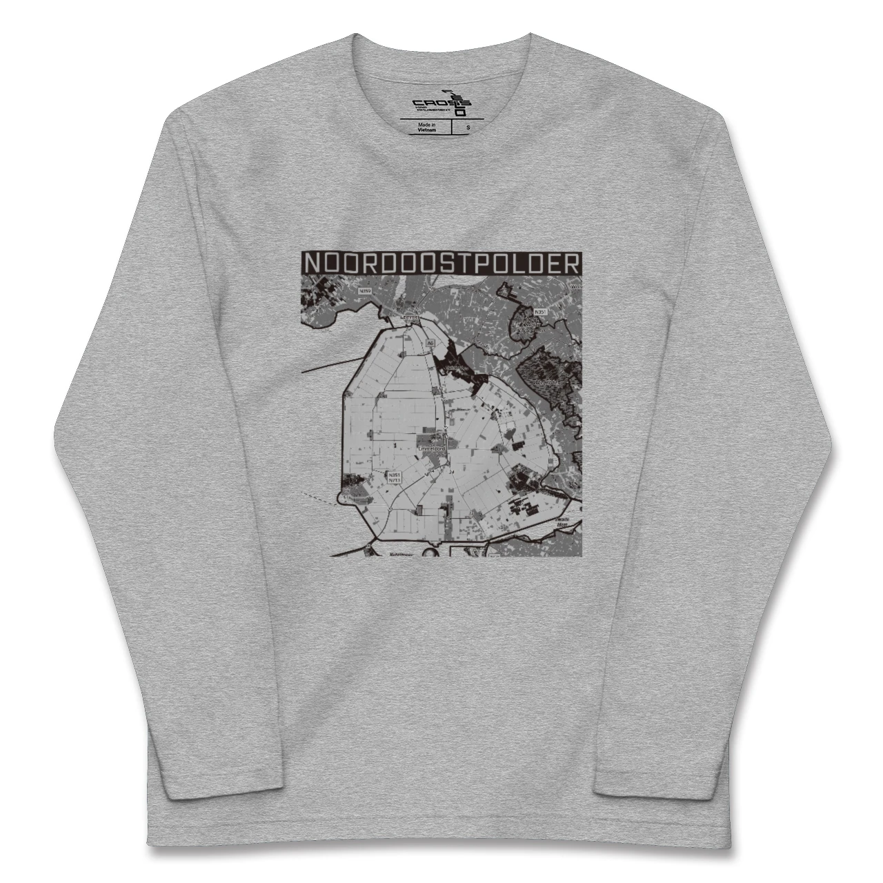 【北東ポルダー（オランダ）】地図柄ロングスリーブTシャツ