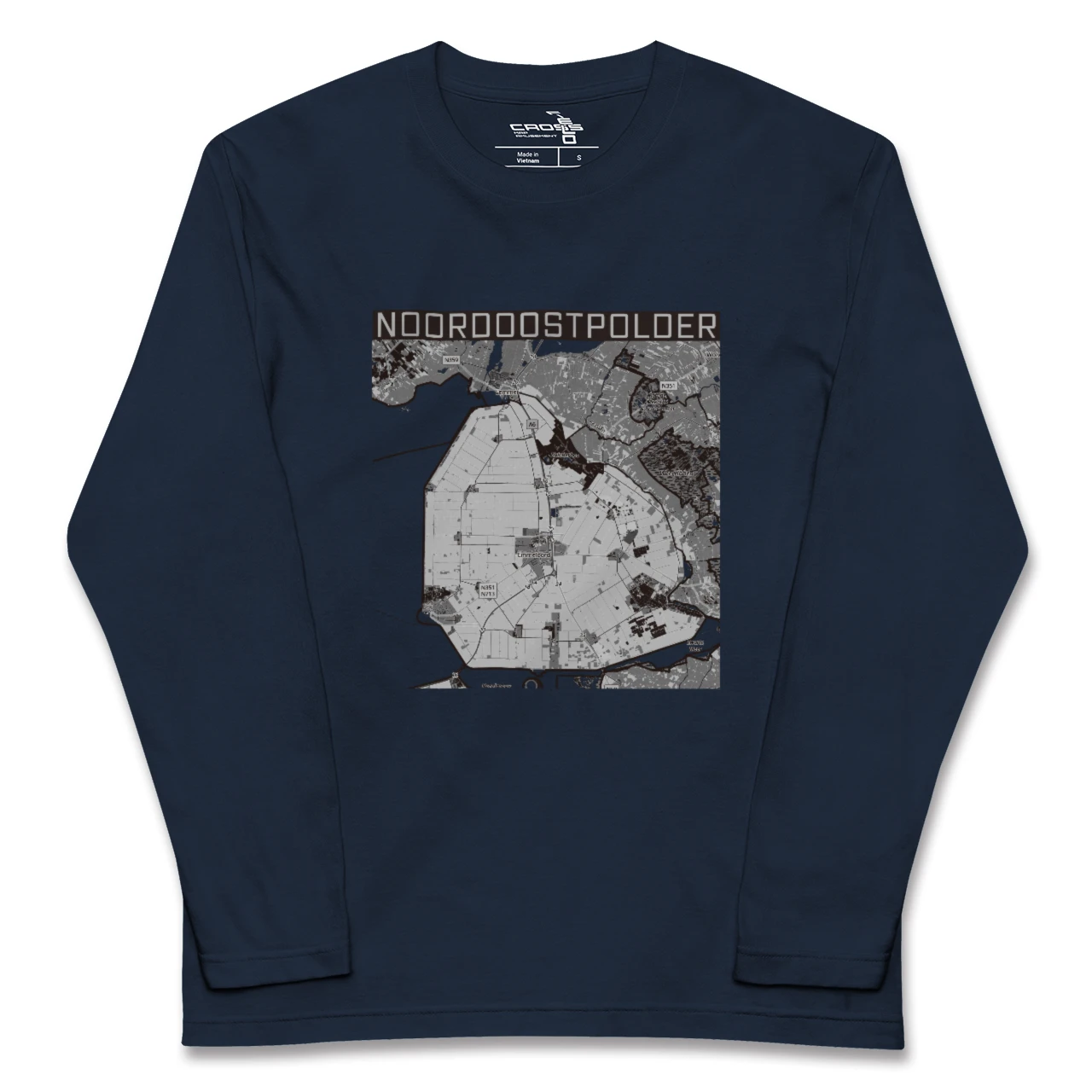 【北東ポルダー（オランダ）】地図柄ロングスリーブTシャツ