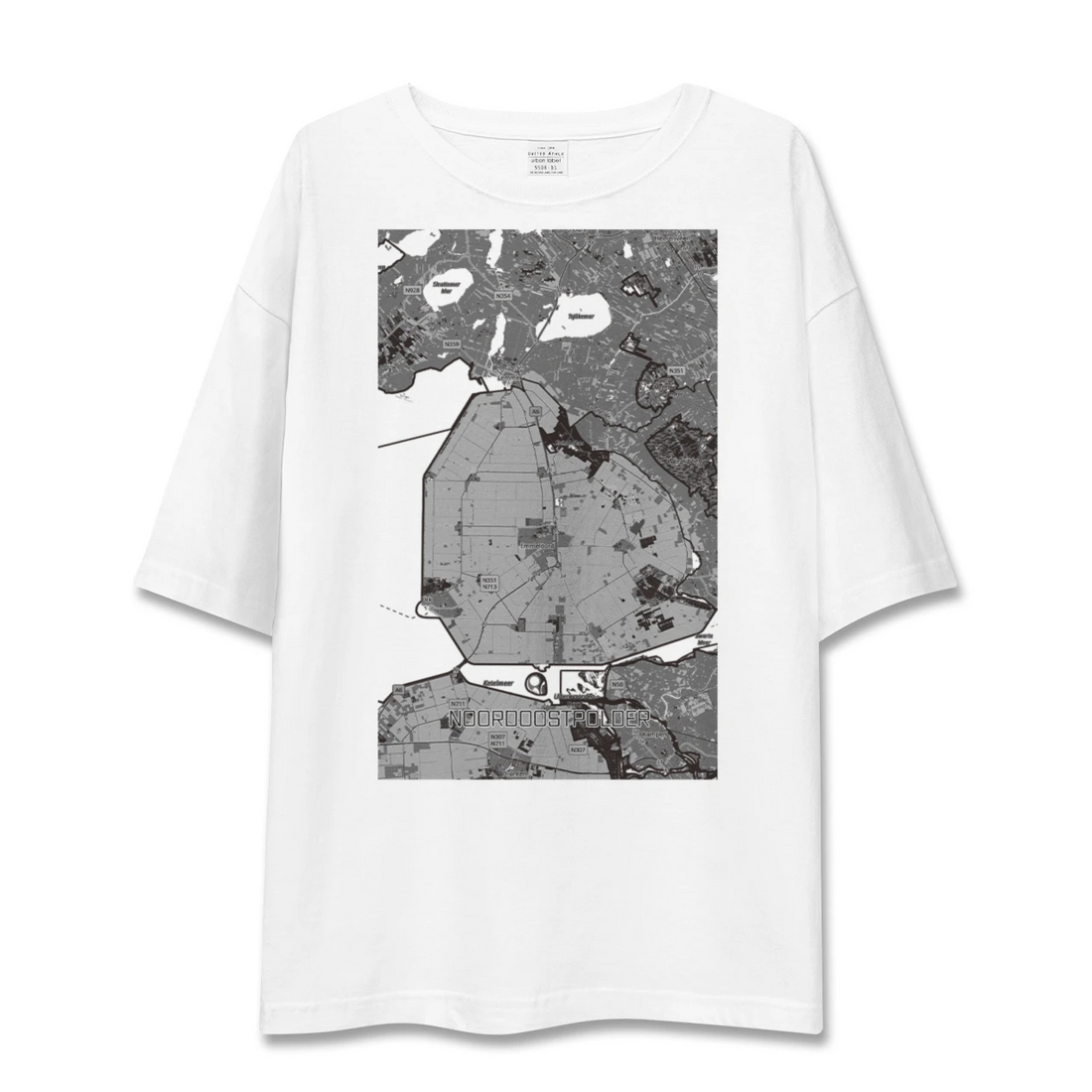 【北東ポルダー（オランダ）】地図柄ビッグシルエットTシャツ