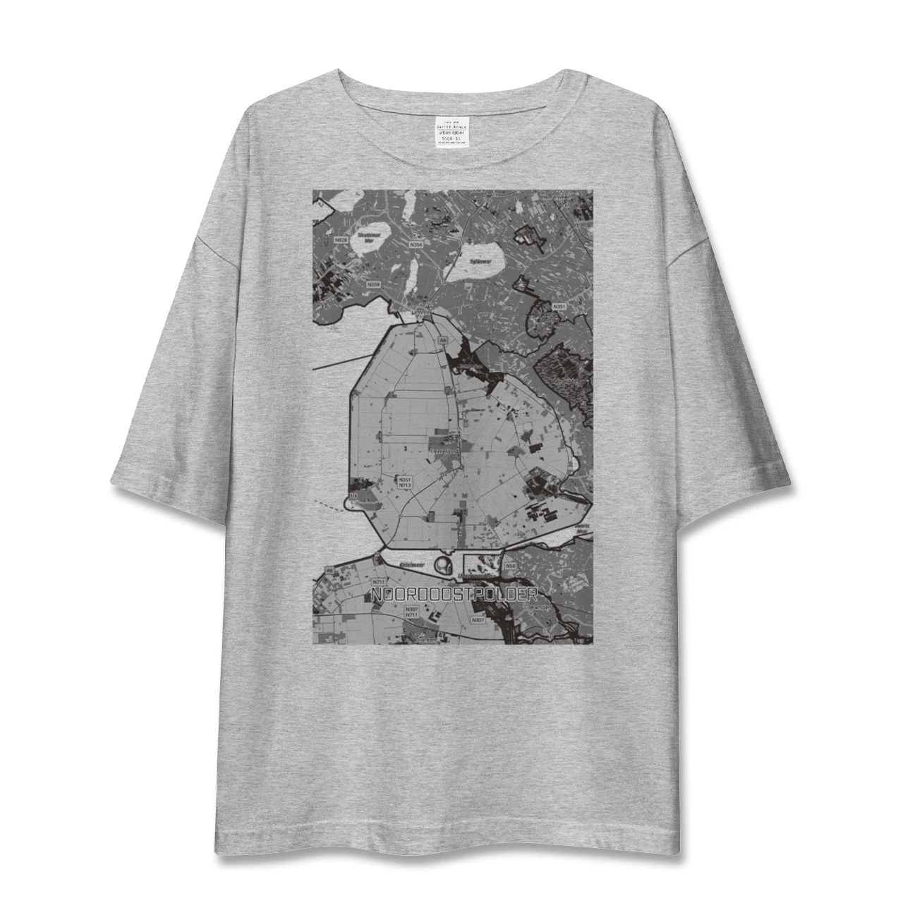 【北東ポルダー（オランダ）】地図柄ビッグシルエットTシャツ