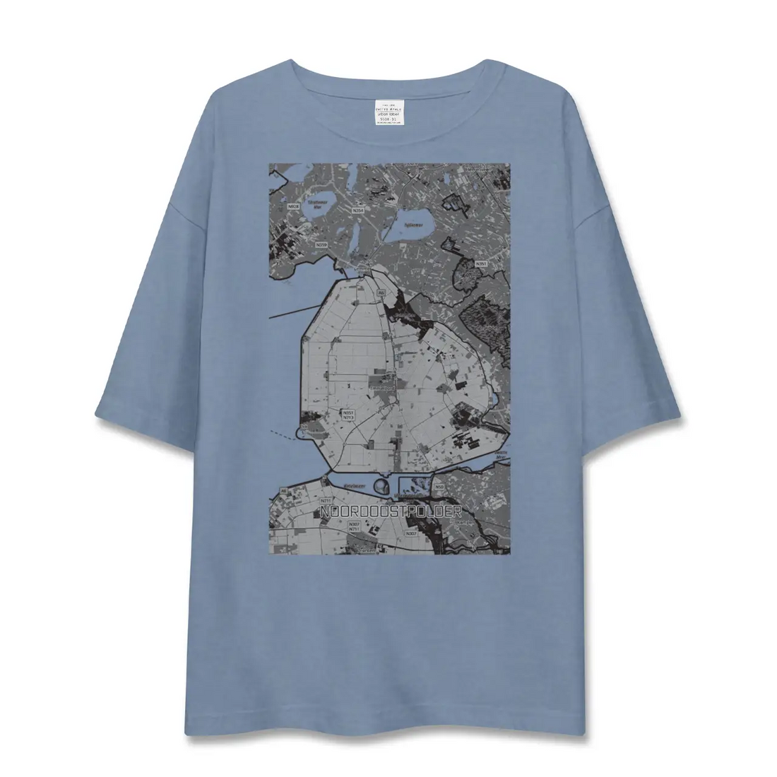 【北東ポルダー（オランダ）】地図柄ビッグシルエットTシャツ
