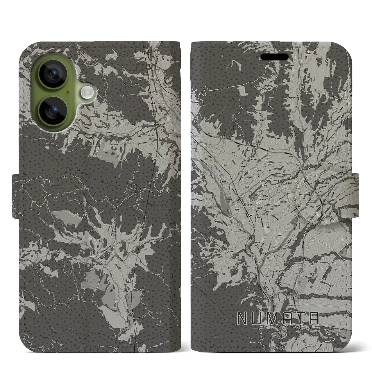 【沼田（群馬県）】地図柄iPhoneケース（手帳タイプ）