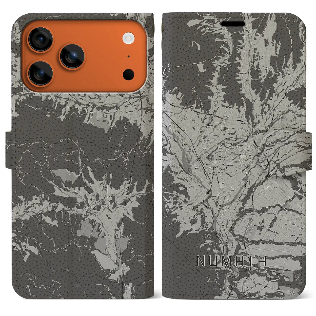 【沼田（群馬県）】地図柄iPhoneケース（手帳タイプ）