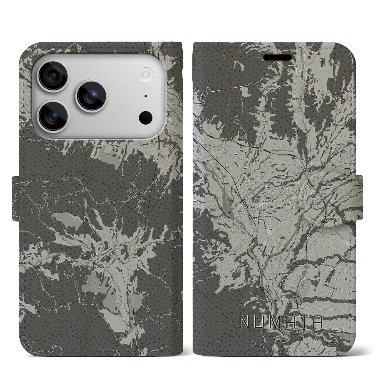 【沼田（群馬県）】地図柄iPhoneケース（手帳タイプ）