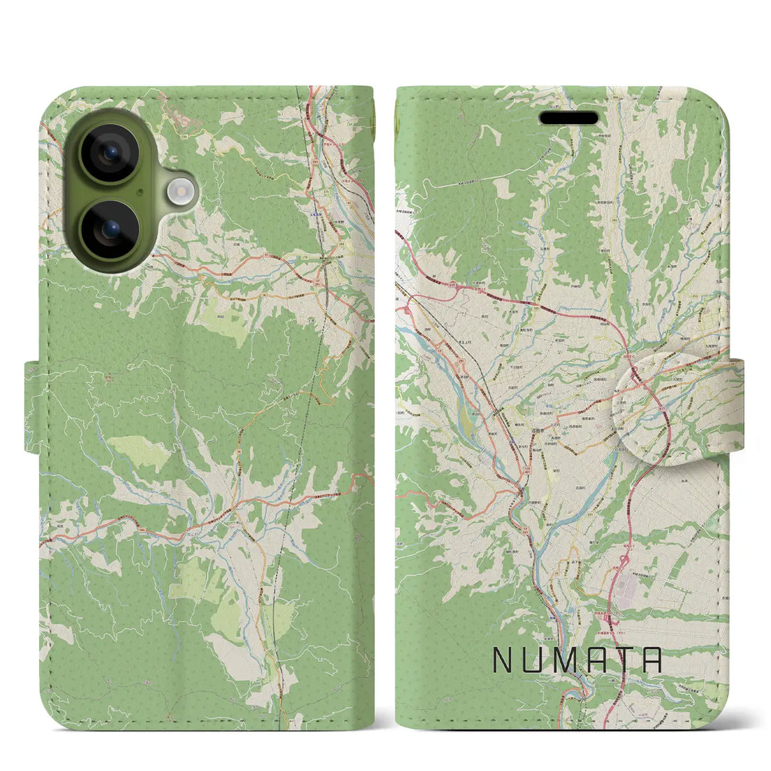 【沼田(群馬県)】地図柄iPhoneケース(手帳タイプ)ナチュラル・iPhone 17 Pro Max 用