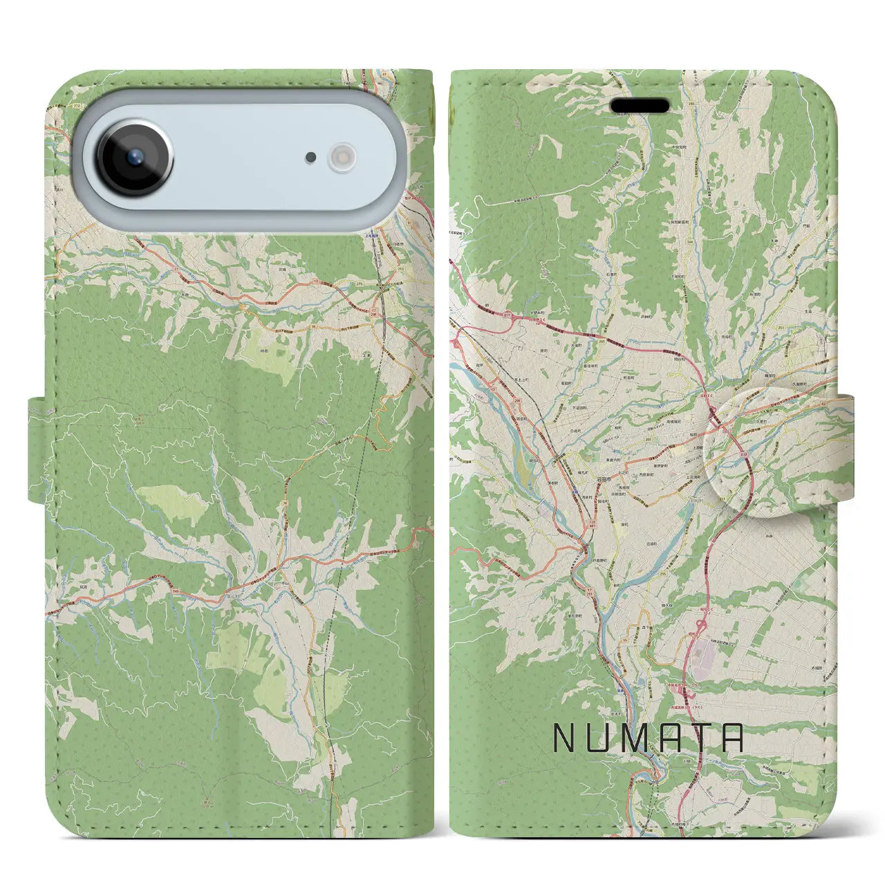 【沼田（群馬県）】地図柄iPhoneケース（手帳タイプ）