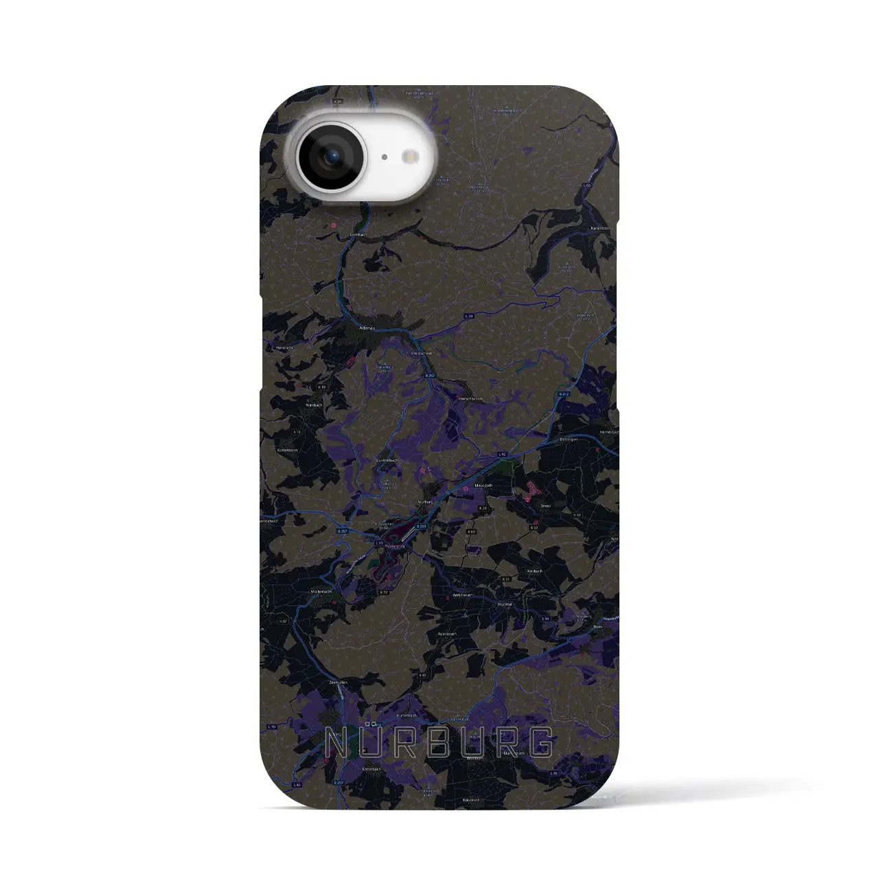 【ニュルブルク（ドイツ）】地図柄iPhoneケース（バックカバータイプ）