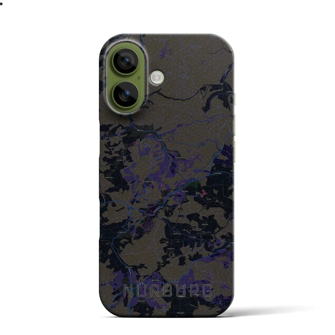 【ニュルブルク（ドイツ）】地図柄iPhoneケース（バックカバータイプ）