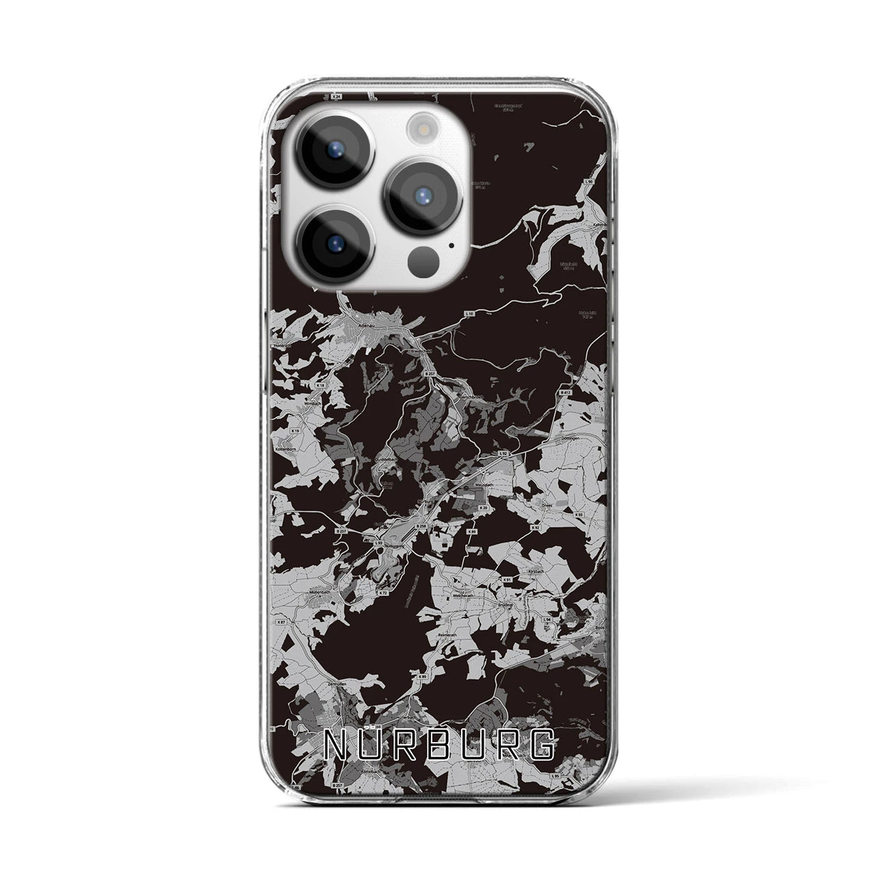 【ニュルブルク（ドイツ）】地図柄iPhoneケース（クリアタイプ）