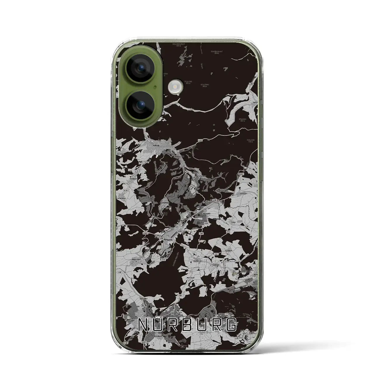 【ニュルブルク（ドイツ）】地図柄iPhoneケース（クリアタイプ）