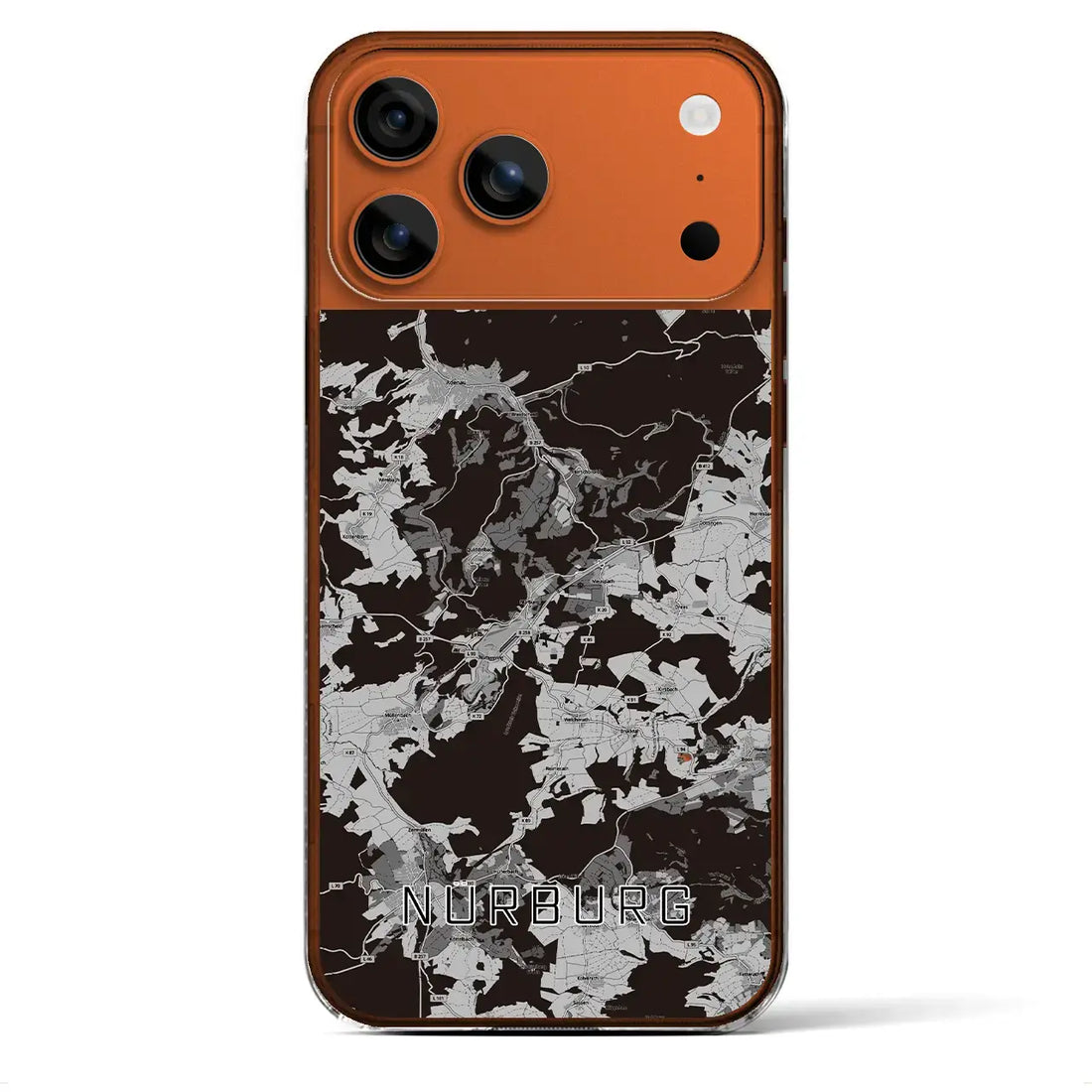 【ニュルブルク（ドイツ）】地図柄iPhoneケース（クリアタイプ）モノトーン・iPhone 17 Pro Max 用