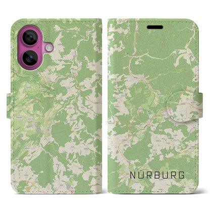 【ニュルブルク（ドイツ）】地図柄iPhoneケース（手帳タイプ）ナチュラル・iPhone 16 Pro 用
