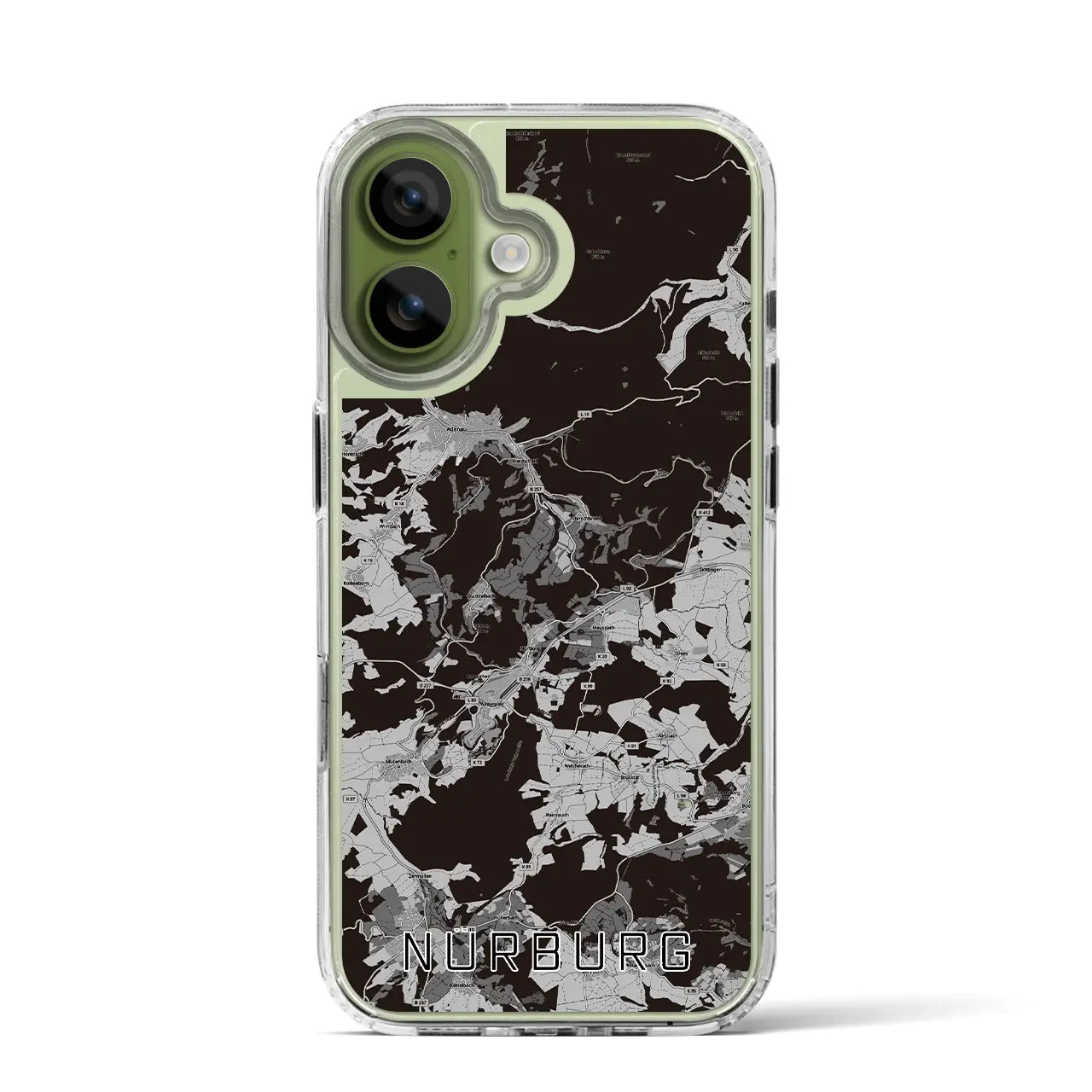 【ニュルブルク（ドイツ）】地図柄iPhoneケース（MagSafeタイプ）