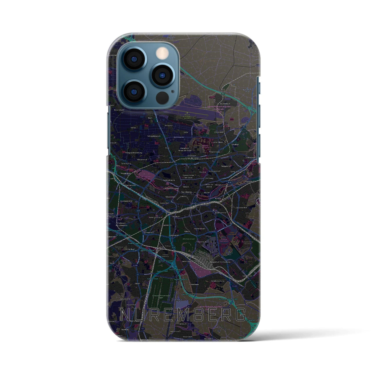 【ニュルンベルク（ドイツ）】地図柄iPhoneケース（バックカバータイプ）