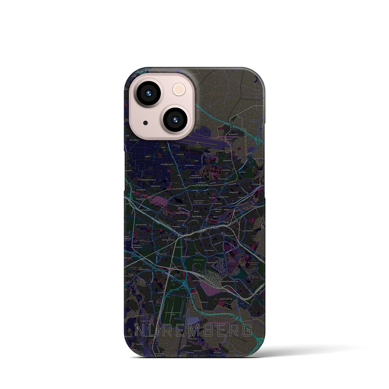【ニュルンベルク（ドイツ）】地図柄iPhoneケース（バックカバータイプ）