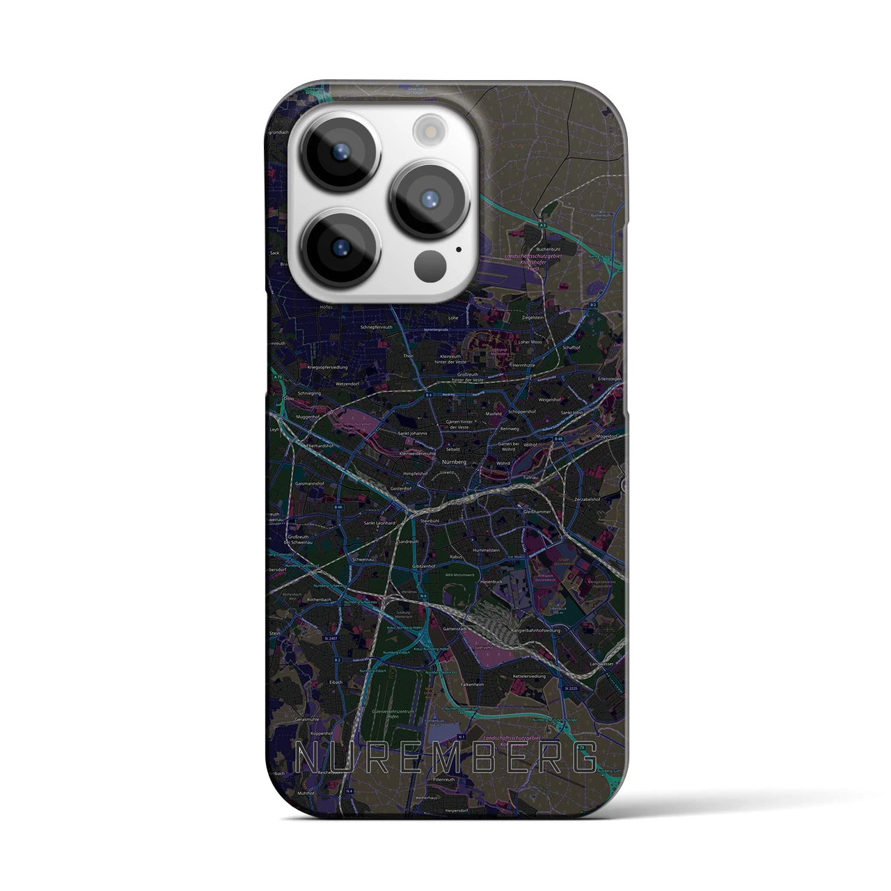 【ニュルンベルク（ドイツ）】地図柄iPhoneケース（バックカバータイプ）