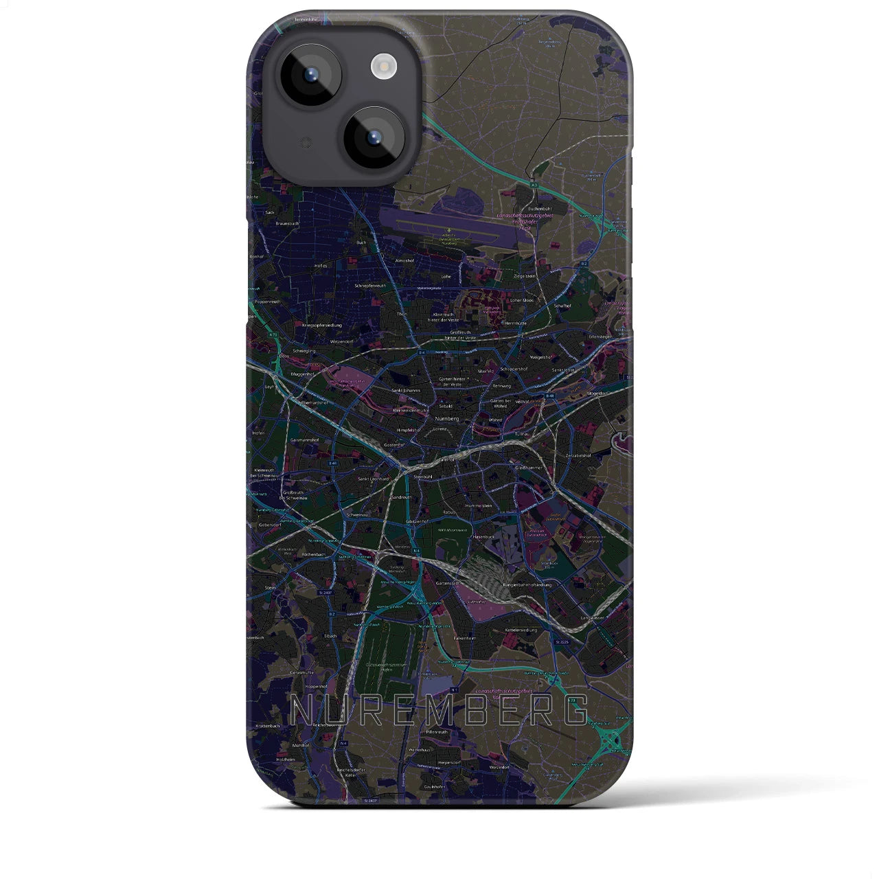 【ニュルンベルク（ドイツ）】地図柄iPhoneケース（バックカバータイプ）