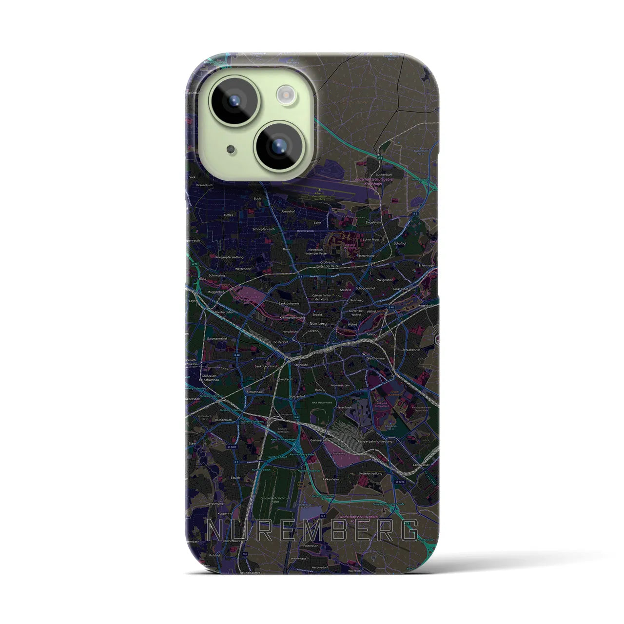 【ニュルンベルク（ドイツ）】地図柄iPhoneケース（バックカバータイプ）