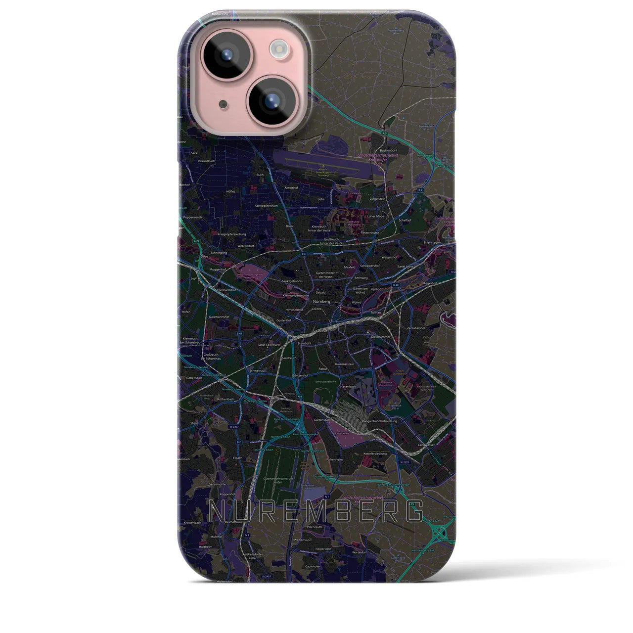 【ニュルンベルク（ドイツ）】地図柄iPhoneケース（バックカバータイプ）