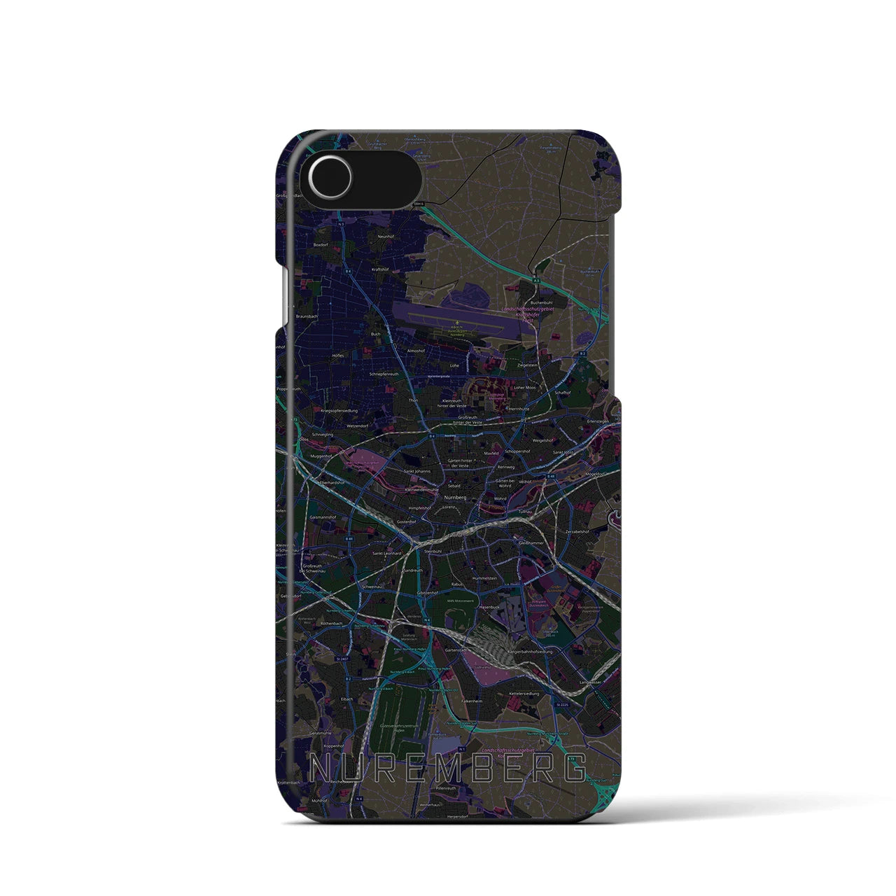 【ニュルンベルク（ドイツ）】地図柄iPhoneケース（バックカバータイプ）