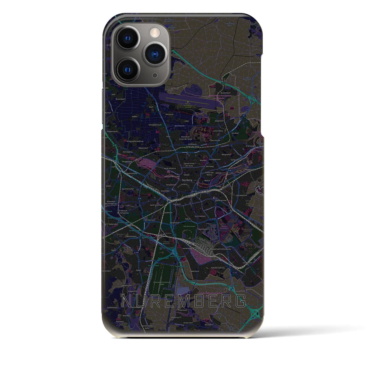 【ニュルンベルク（ドイツ）】地図柄iPhoneケース（バックカバータイプ）