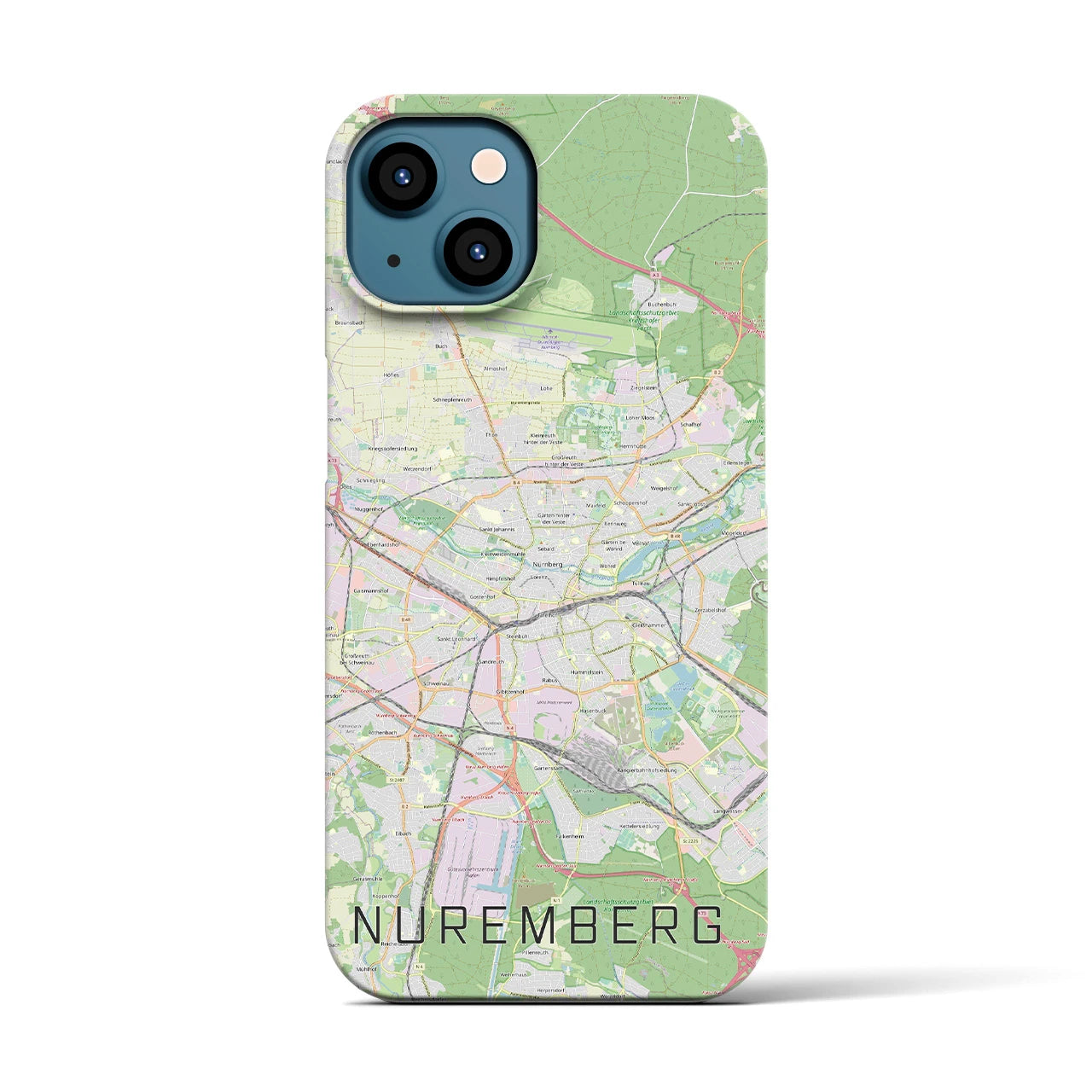 【ニュルンベルク（ドイツ）】地図柄iPhoneケース（バックカバータイプ）