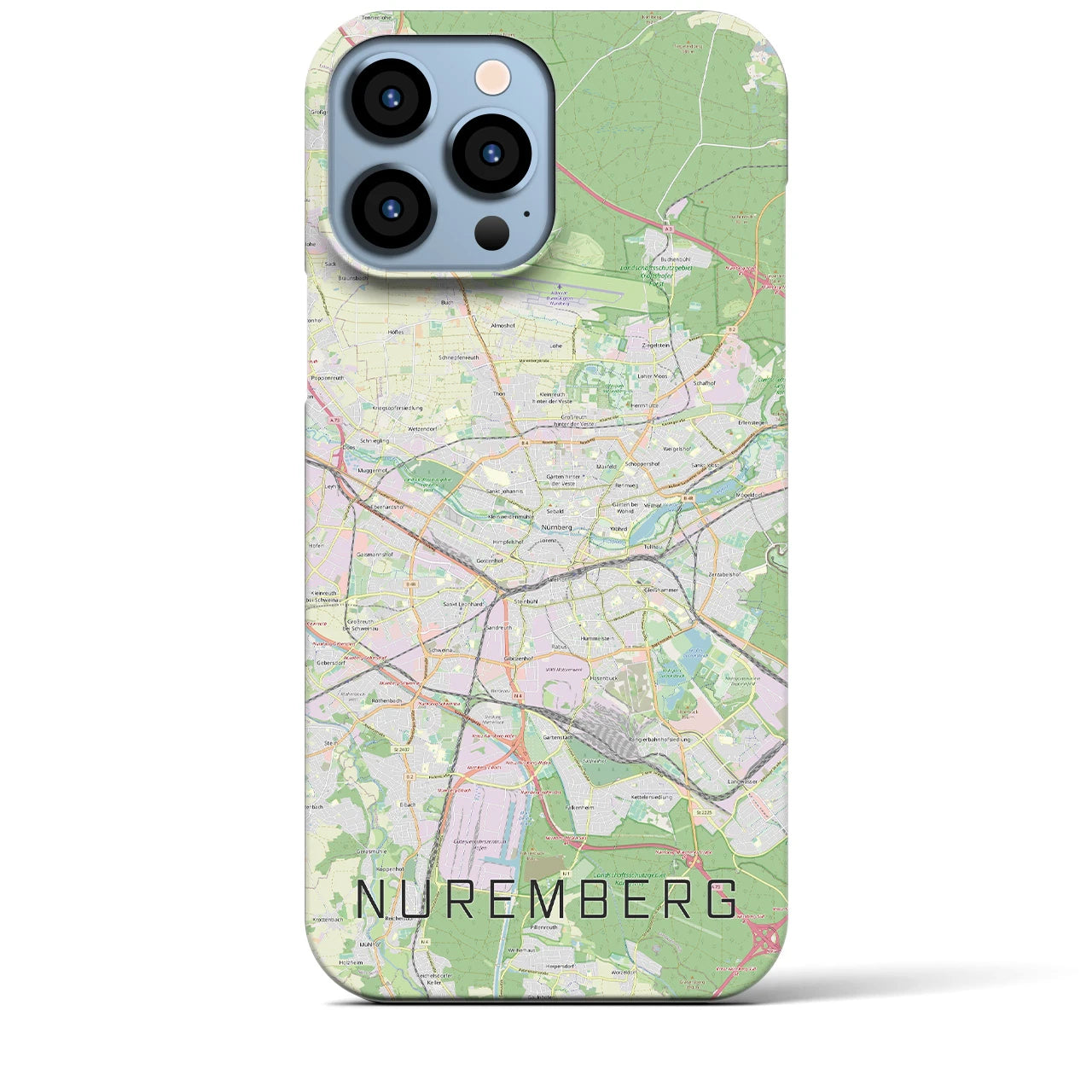 【ニュルンベルク（ドイツ）】地図柄iPhoneケース（バックカバータイプ）