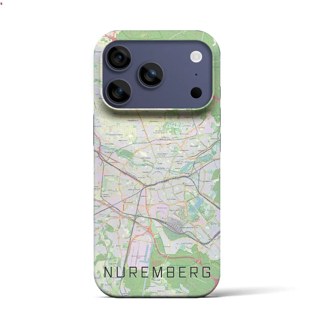 【ニュルンベルク（ドイツ）】地図柄iPhoneケース（バックカバータイプ）ブラック・iPhone 17 Pro Max 用