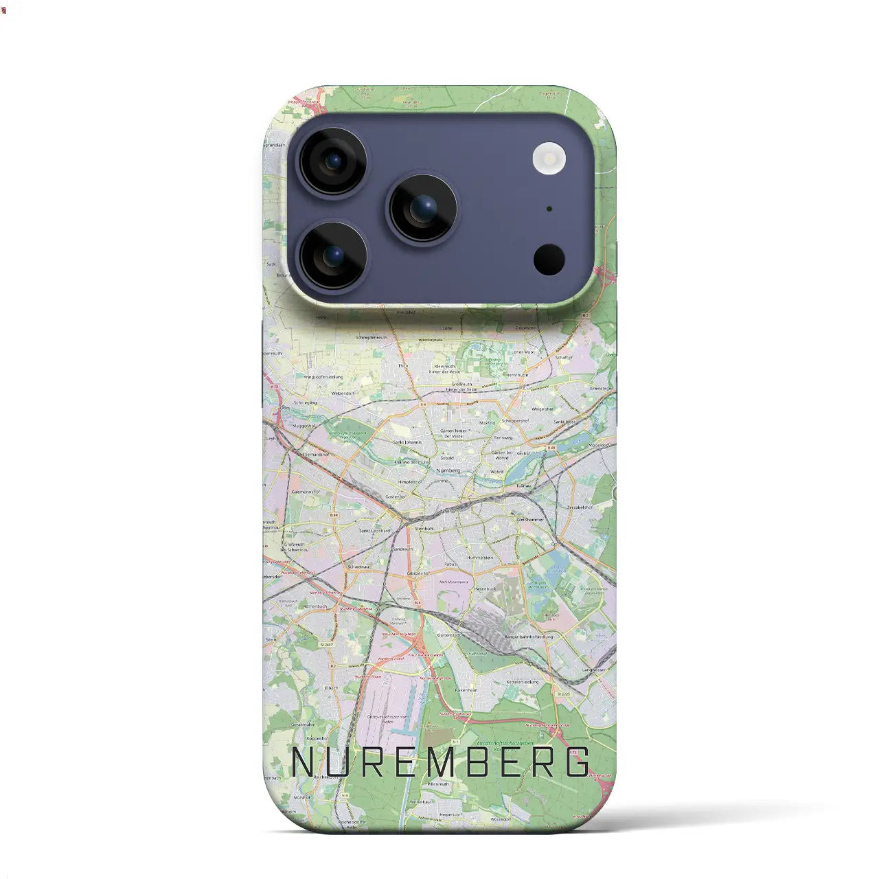 【ニュルンベルク（ドイツ）】地図柄iPhoneケース（バックカバータイプ）ブラック・iPhone 17 Pro Max 用