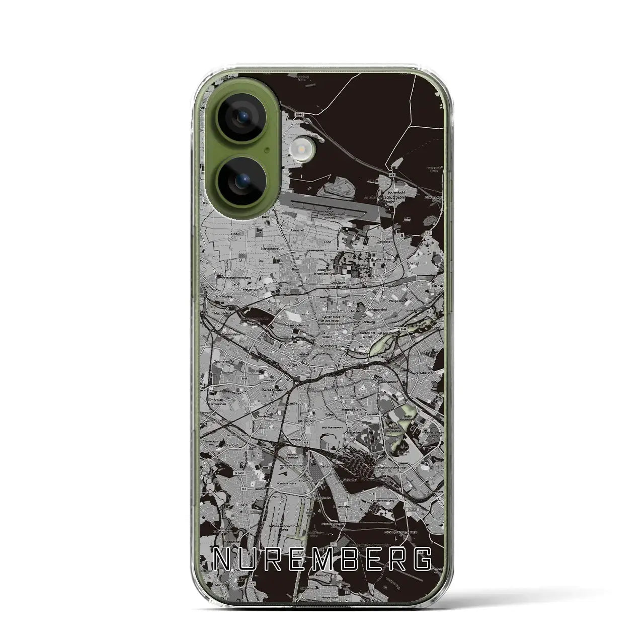 【ニュルンベルク（ドイツ）】地図柄iPhoneケース（クリアタイプ）