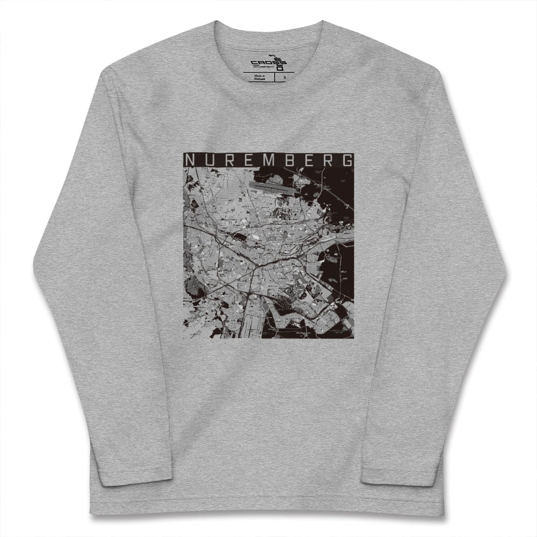 【ニュルンベルク（ドイツ）】地図柄ロングスリーブTシャツ